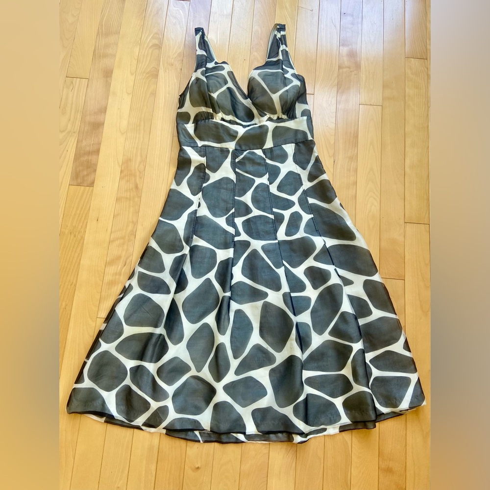 Moschino Gray and White Cocktail Dress